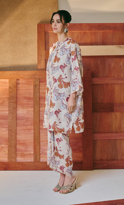 Calla Lilies Long Kurung Opah Set