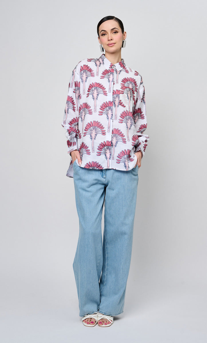 Red Palm Date Shirt Top