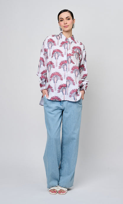 Red Palm Date Shirt Top