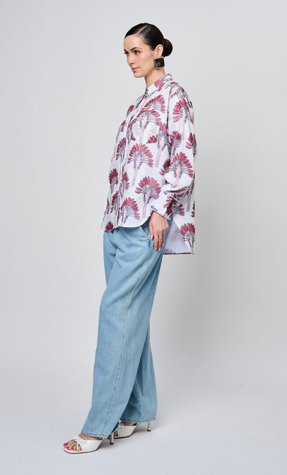 Red Palm Date Shirt Top