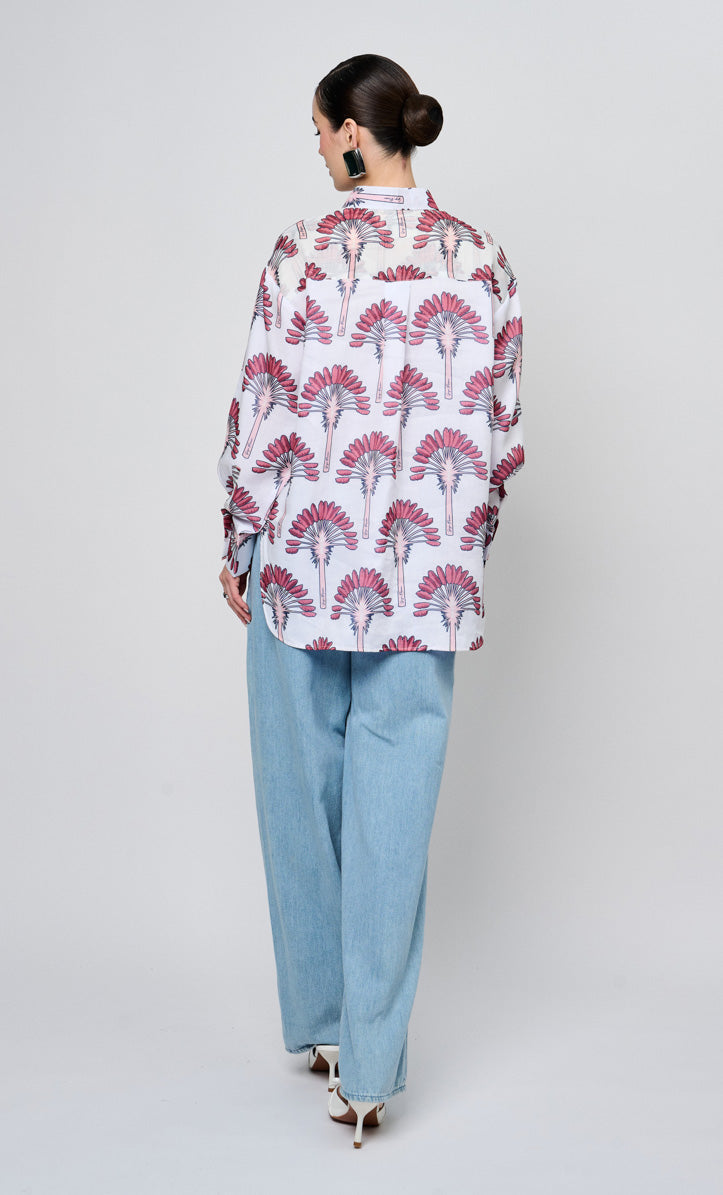 Red Palm Date Shirt Top