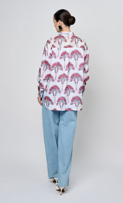 Red Palm Date Shirt Top