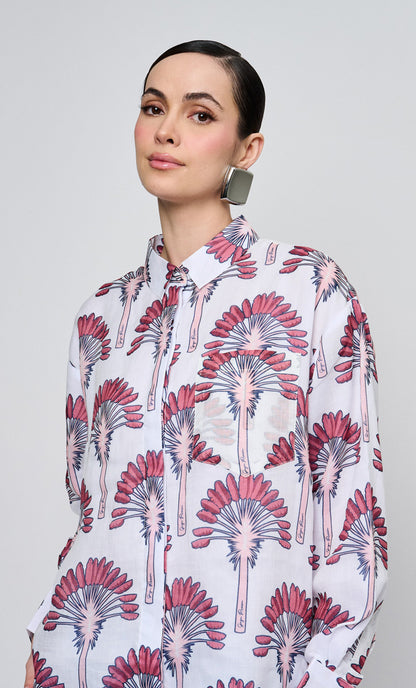 Red Palm Date Shirt Top