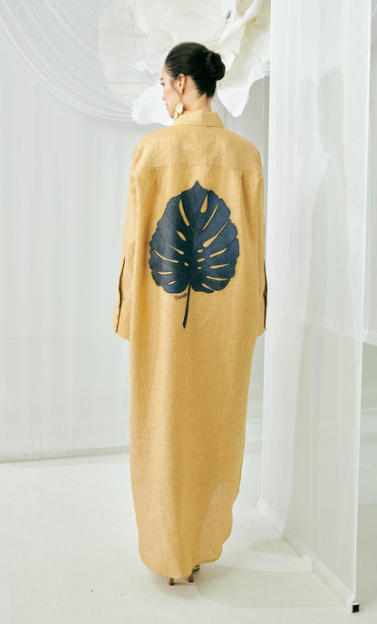 Classic Dress – Monstera Embroidery Luxe Linen