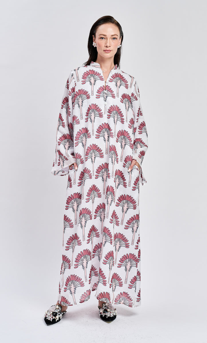 Maroon Palm Date Thalia Dress