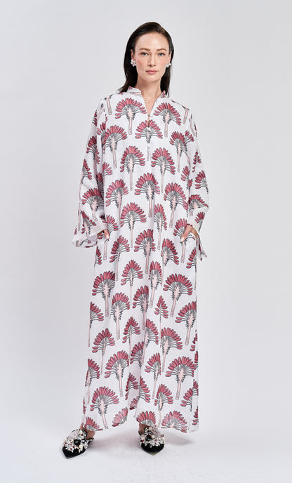 Maroon Palm Date Thalia Dress