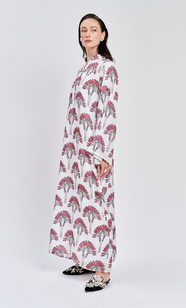 Maroon Palm Date Thalia Dress