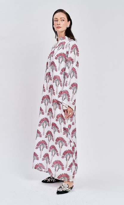 Maroon Palm Date Thalia Dress