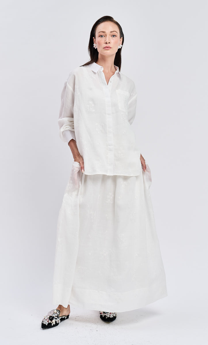 White Shirt Top with Bria Skirt