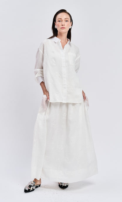 White Shirt Top with Bria Skirt