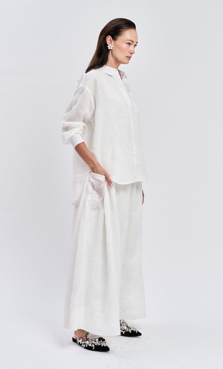 White Shirt Top with Bria Skirt