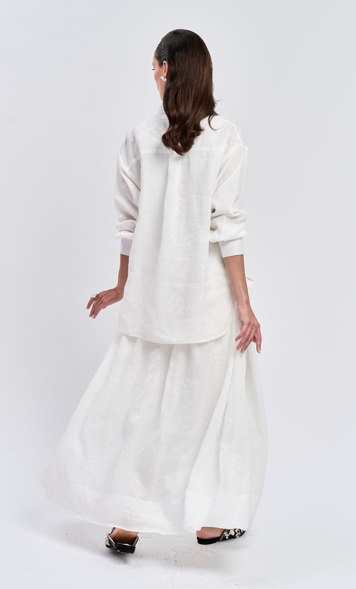 White Shirt Top with Bria Skirt