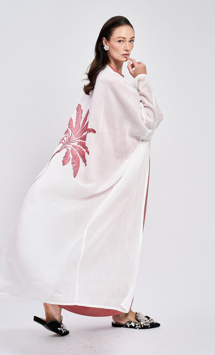 Maroon Banana Tree Abaya Dress