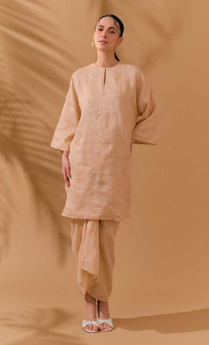 Long Kurung Opah Set - Nude
