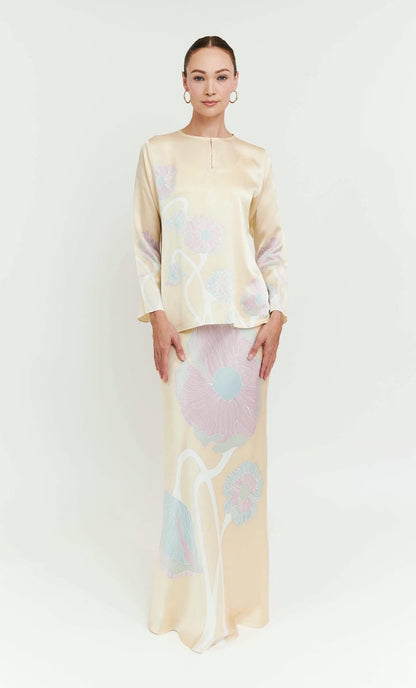 Pery Set Leher Kurung - New Poppy Satin Silk