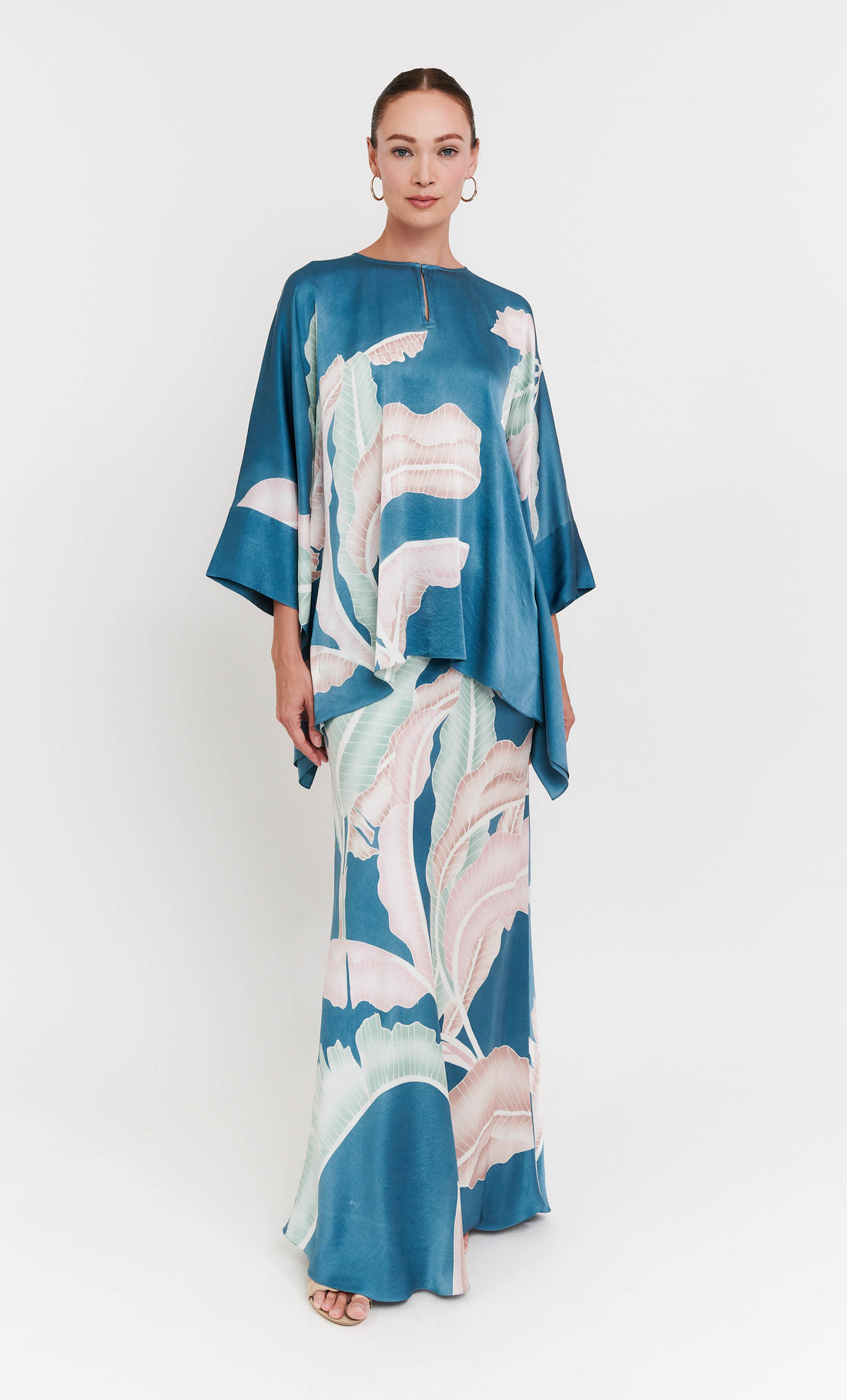 Kaftan Short Set - Banana Leaf 2.0 Satin Silk