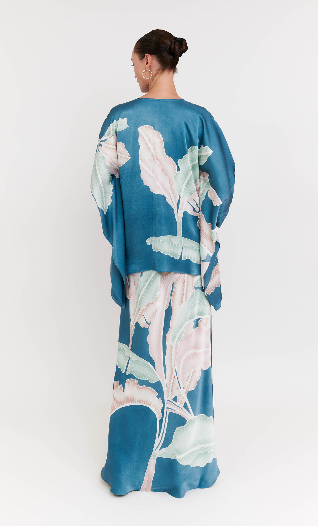 Kaftan Short Set - Banana Leaf 2.0 Satin Silk