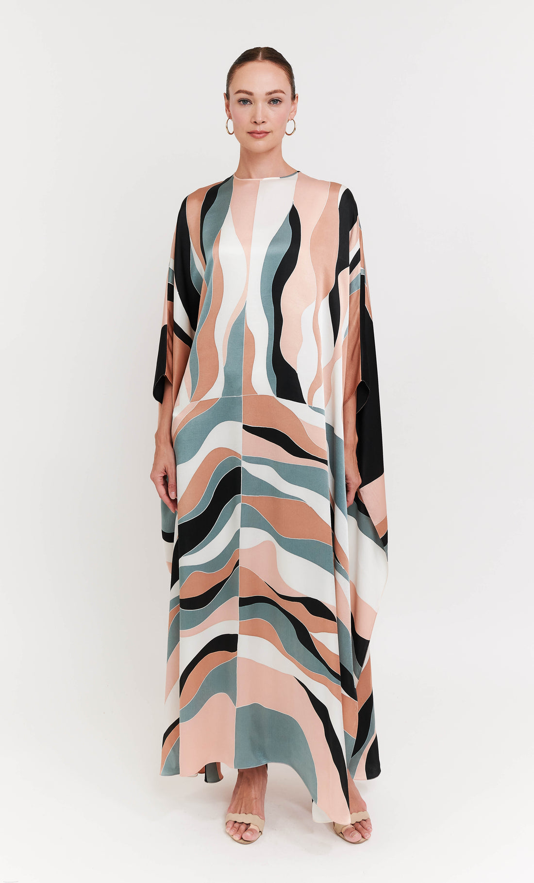 Nalia Dress - Linear Satin Silk