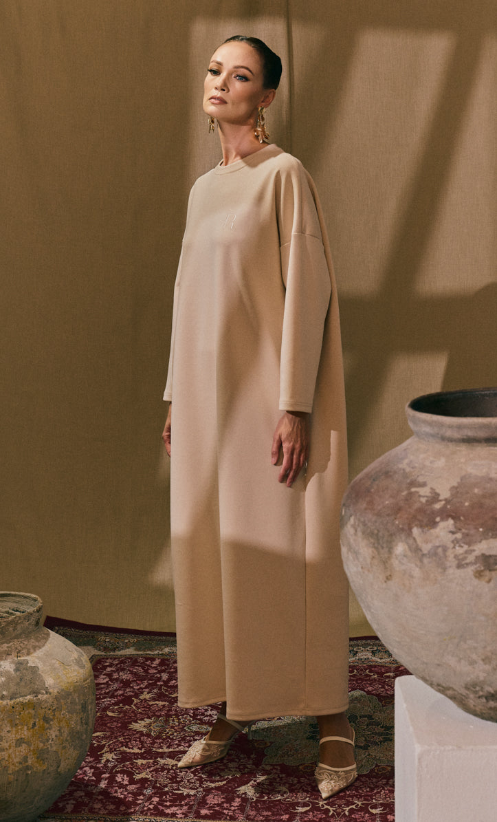 Beige Basic Dress