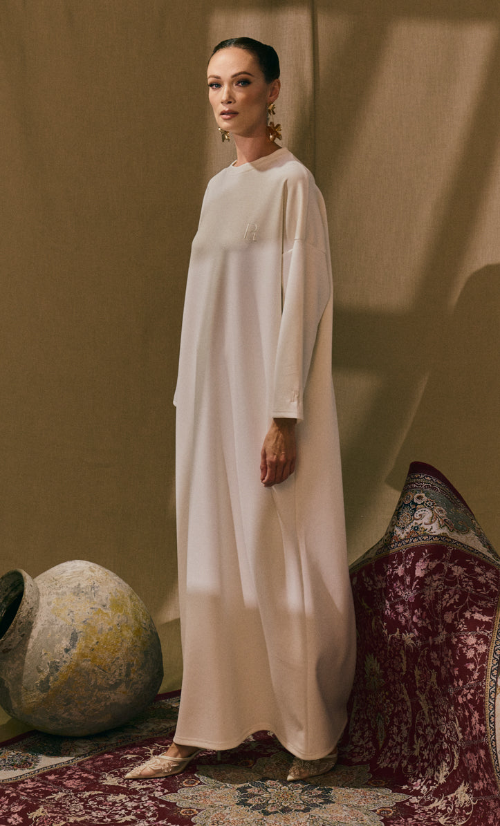 Off White Basic Dress