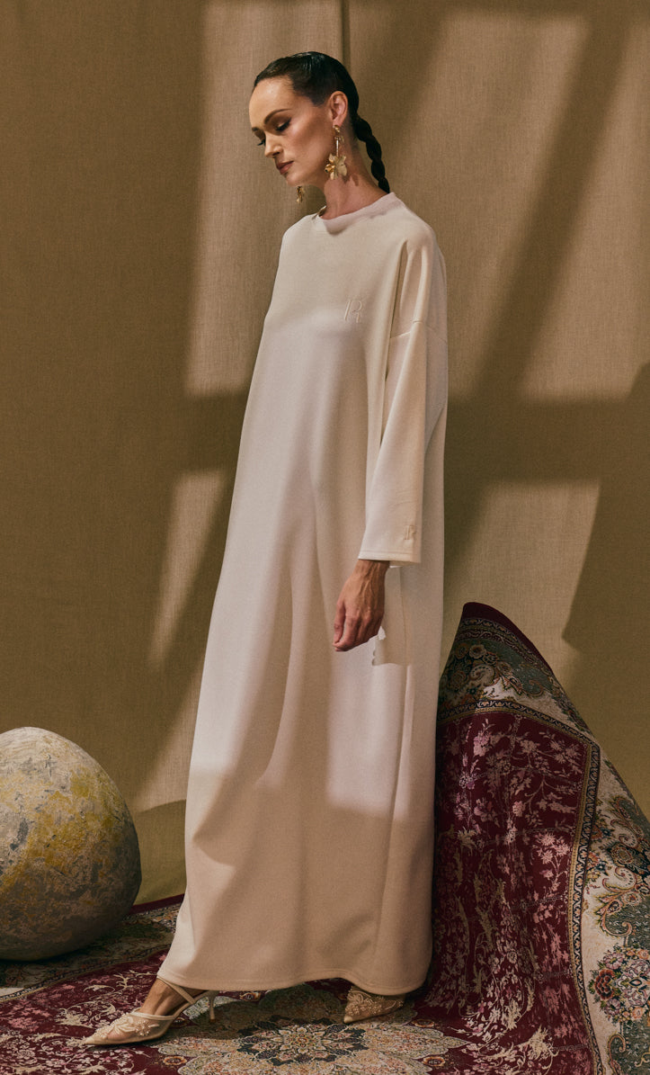 Off White Basic Dress