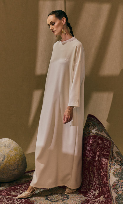 Off White Basic Dress