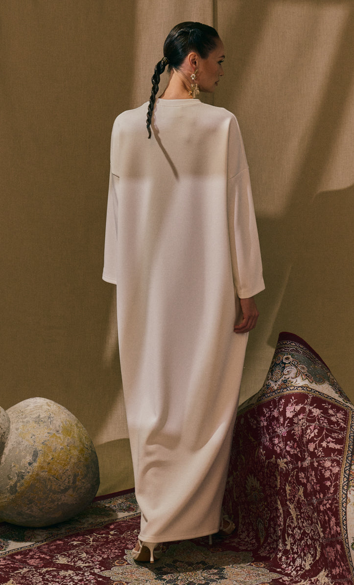 Off White Basic Dress