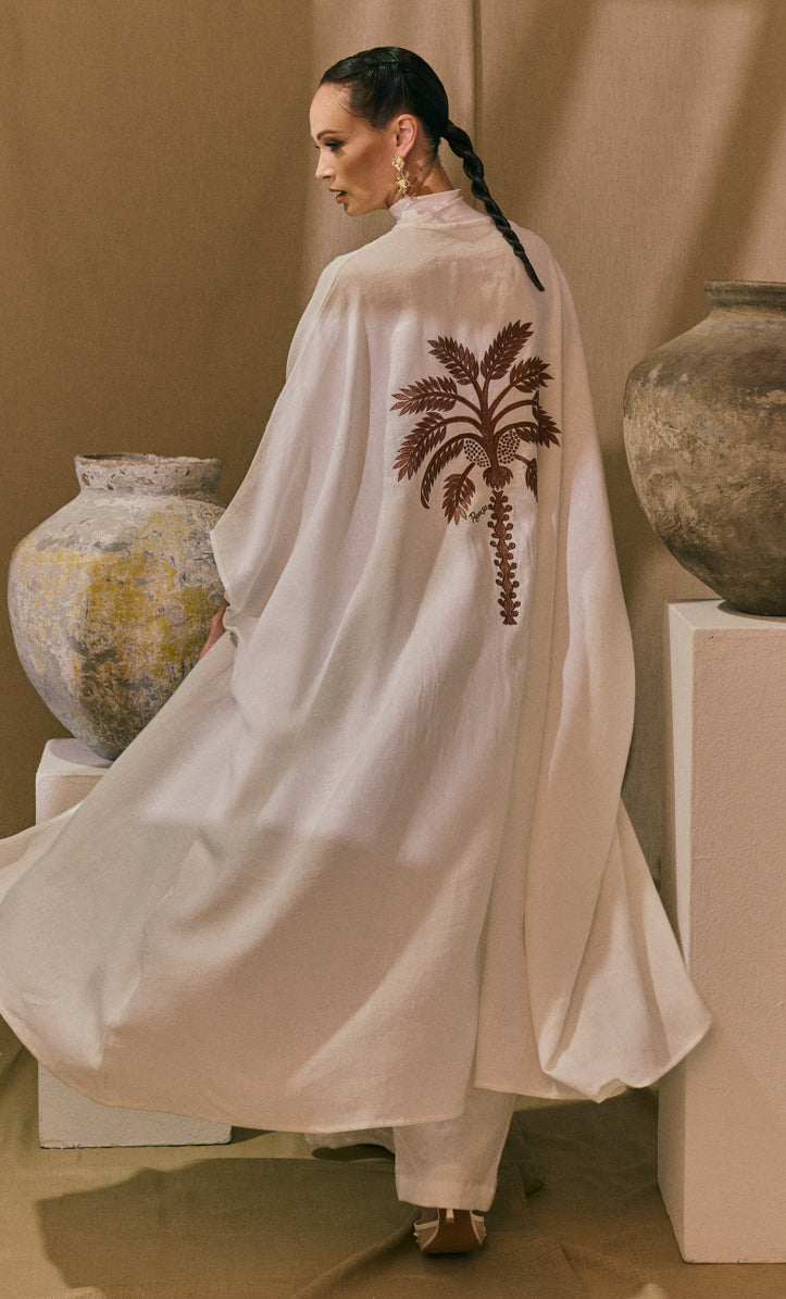 Palm Tree Embroidery Ameena Dress