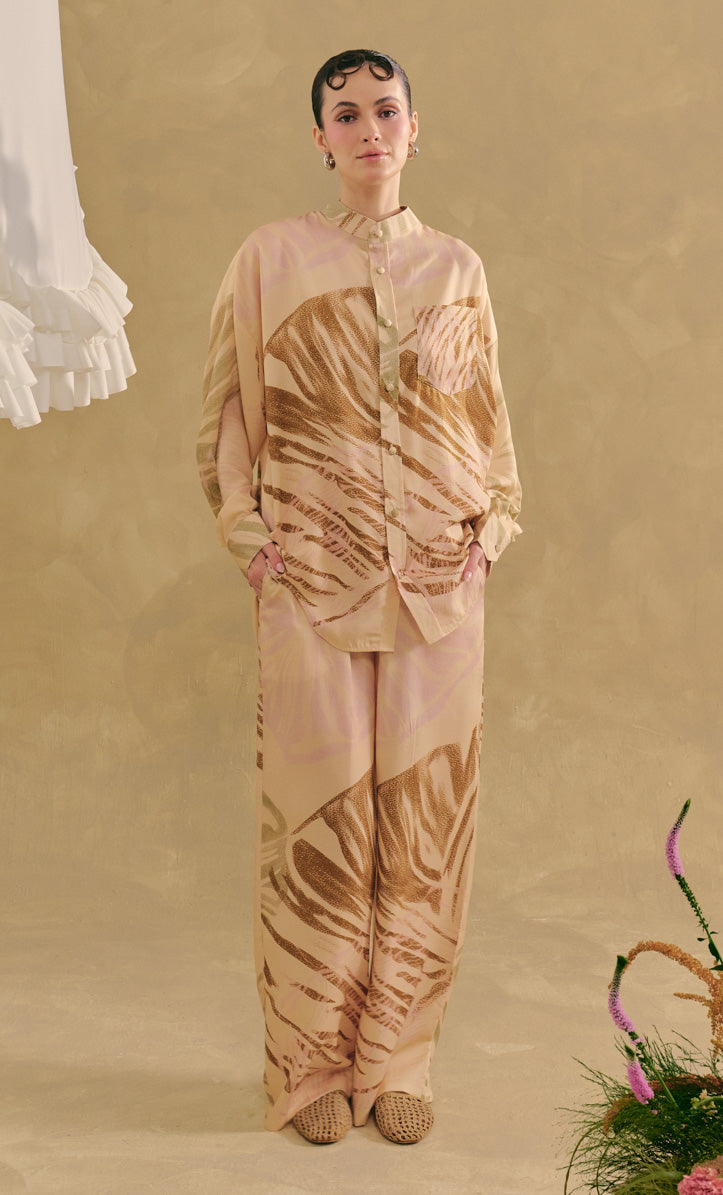 Oversized Top with Palazzo Pants -  Shell