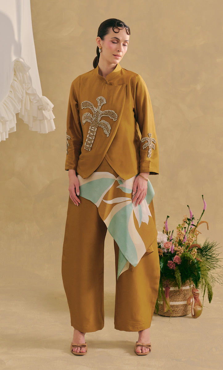 Jacket Top with Barrel Pants