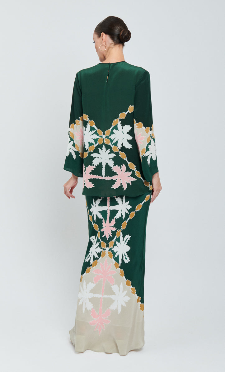 Pery Set Back Button - Paloma Satin Silk