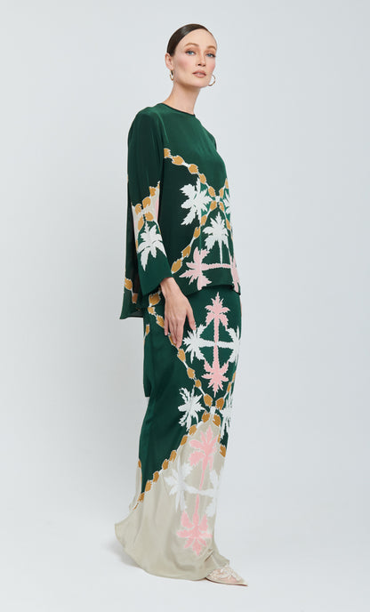 Pery Set Back Button - Paloma Satin Silk