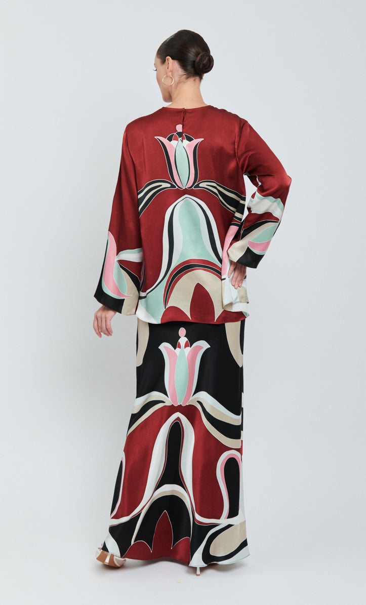 Pery Set Back Button -  Cakra Satin Silk