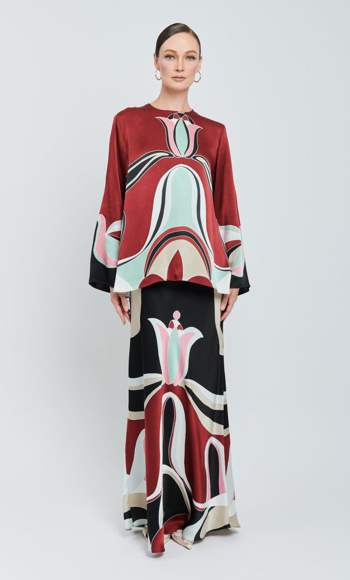 Pery Set Back Button -  Cakra Satin Silk