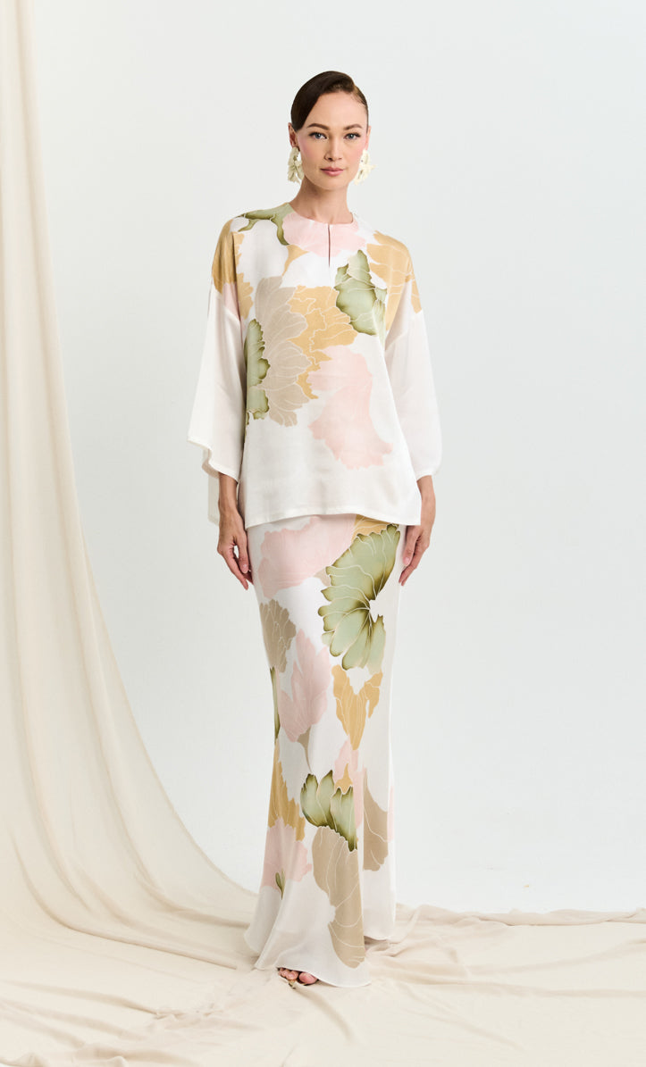 Kurung Opah Set - Petals Satin Silk