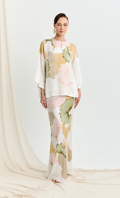 Kurung Opah Set - Petals Satin Silk
