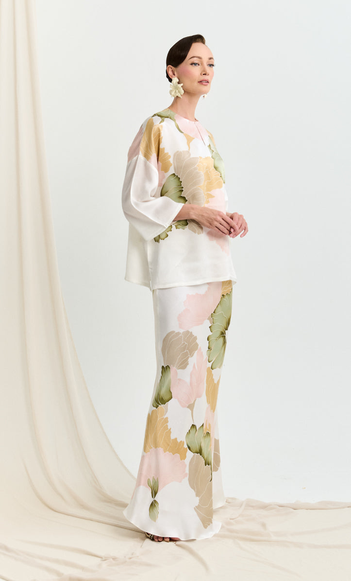 Kurung Opah Set - Petals Satin Silk