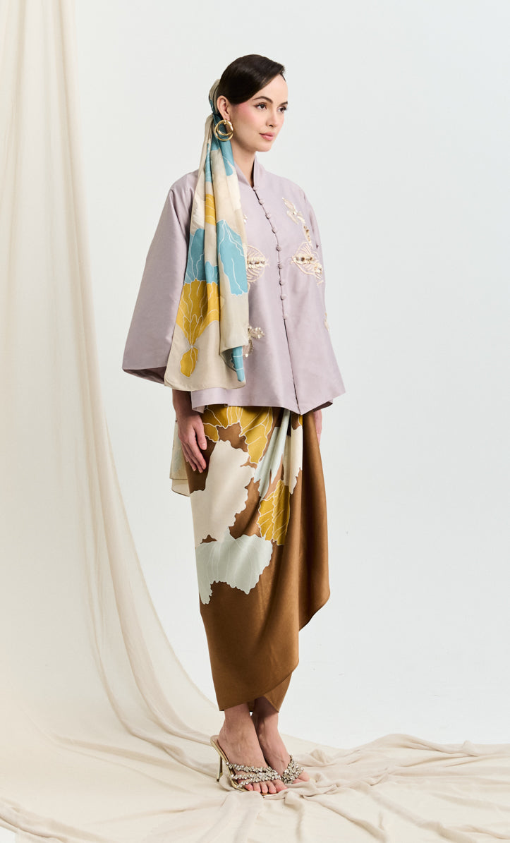 Applique and Beaded Velora Top with Petals Pareo