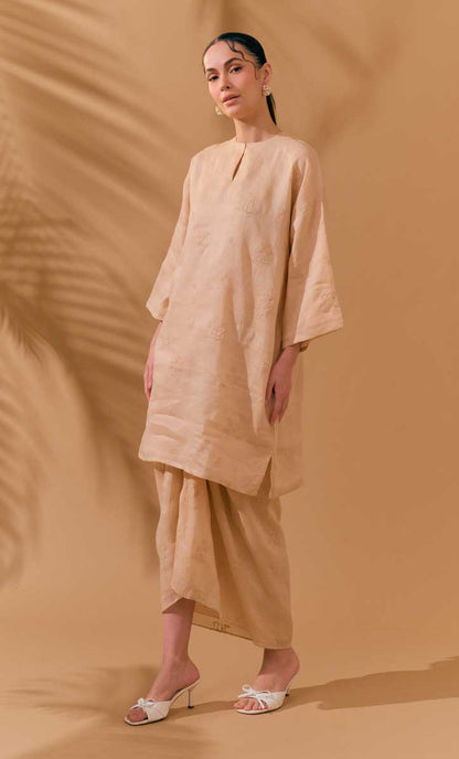 Long Kurung Opah Set - Nude