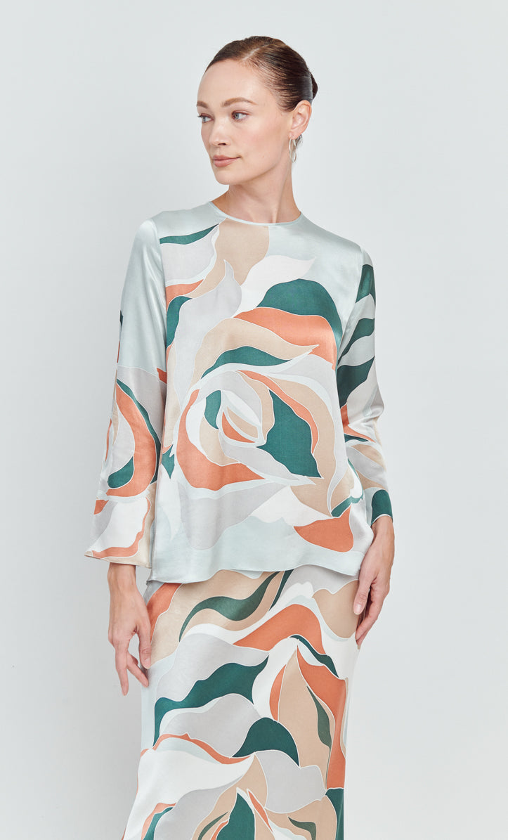 Pery Set Boatneck - Rossy Satin Silk