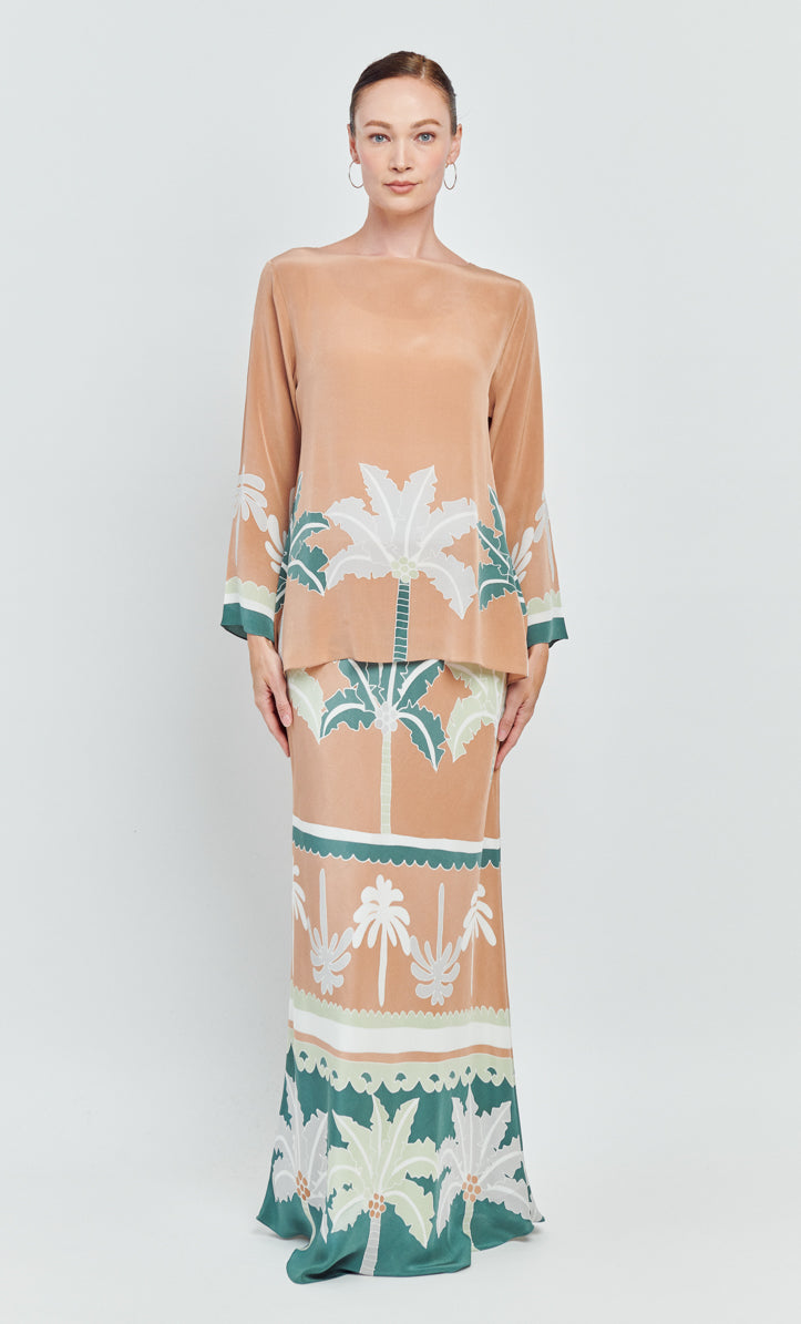 Pery Set Boatneck - Tribal Crepe Silk