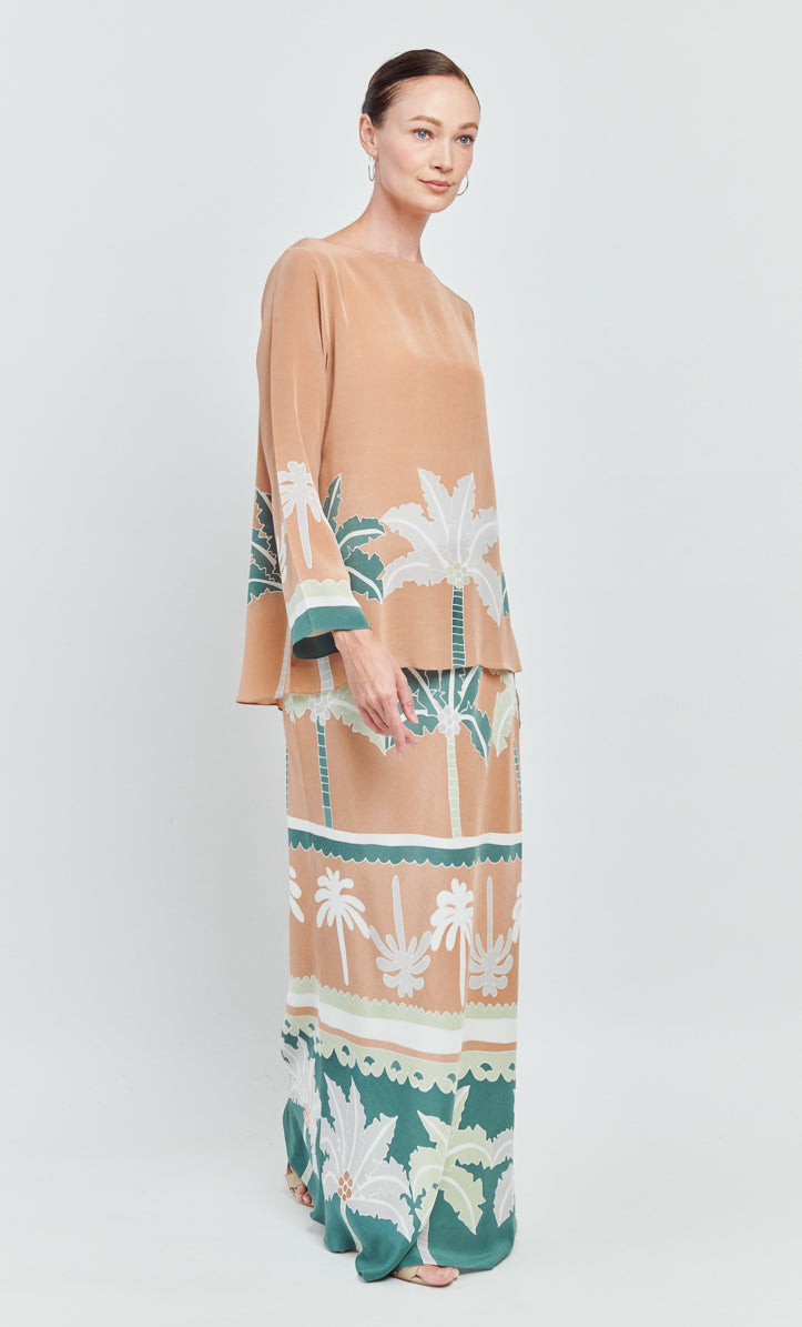 Pery Set Boatneck - Tribal Crepe Silk