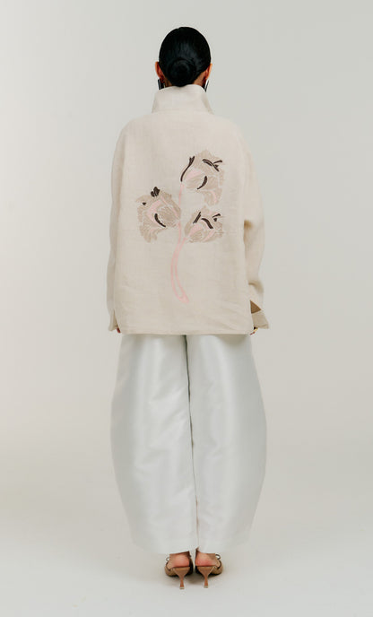 Embroidery Bomber Top