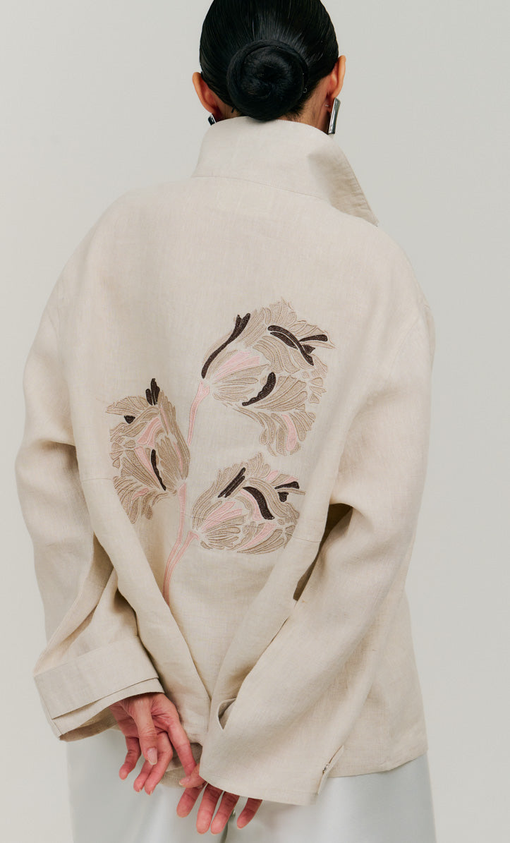 Embroidery Bomber Top