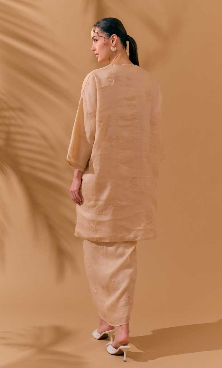 Long Kurung Opah Set - Nude