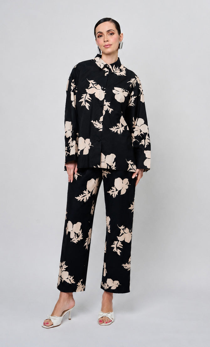 Jane Top With Tapered Pants – Flowers Cotton