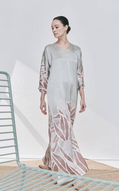 Slit Dress – Camellia Satin Silk