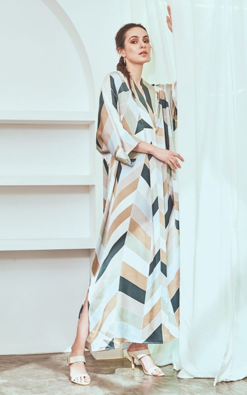 Victoria Slit Dress – Prism Satin Silk