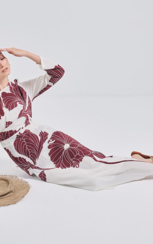 Adela Wrap Dress – Ivy Flower Crepe Silk