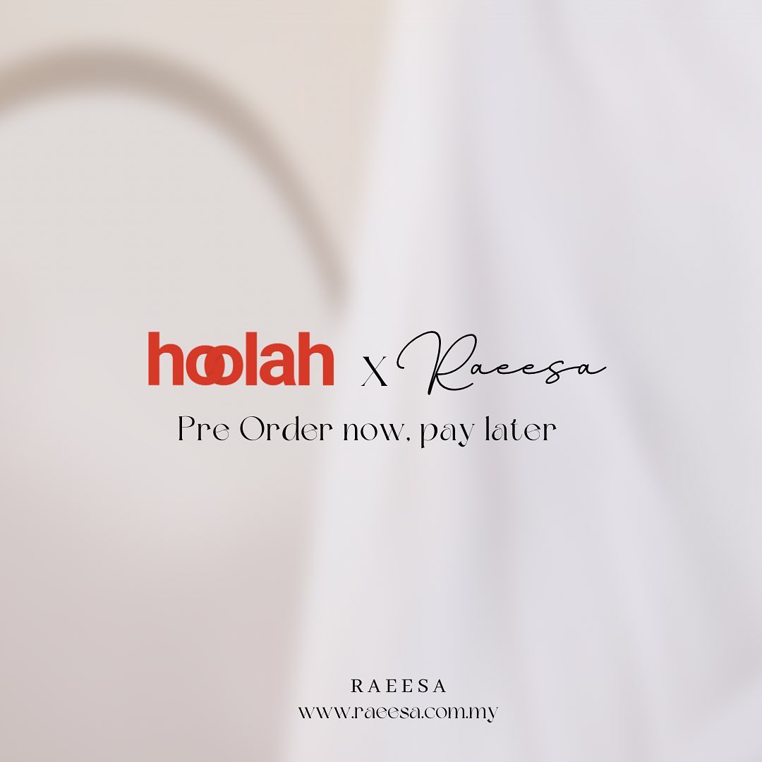 Enjoy 3 months instalment with zero interest when you purchase your favourite pieces with Hoolah.🕊-We truly hope you are in love with this collection as much as we do. Sit back, relax and let us take care of your Eid look.💥#piecesbyraeesa #alunanraya2022